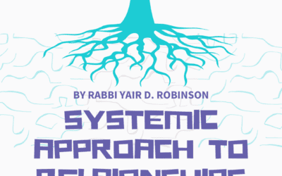 Cover art for the blog 'Systemic Approach to Relationships: A Simpler Guide' by Rabbi Yair D. Robinson. The image features a stylized tree with extensive roots, symbolizing deep connections and systemic relationships. The text is bold and purple, with the subtitle 'A Simpler Guide' in turquoise at the bottom. The Council for Relationships logo is at the bottom right.